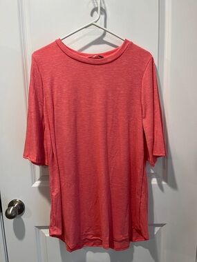 Flare Sleeve Round Hem Top